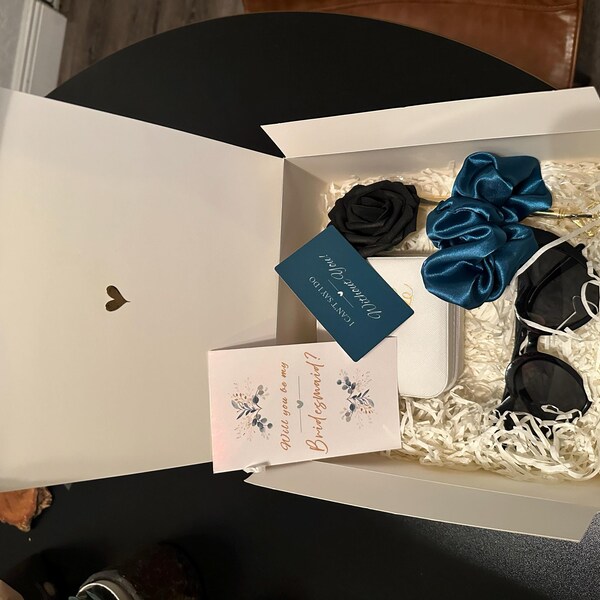 Teal Bridesmaid Gift Box Will You Be My Bridesmaid Proposal Box Set ...