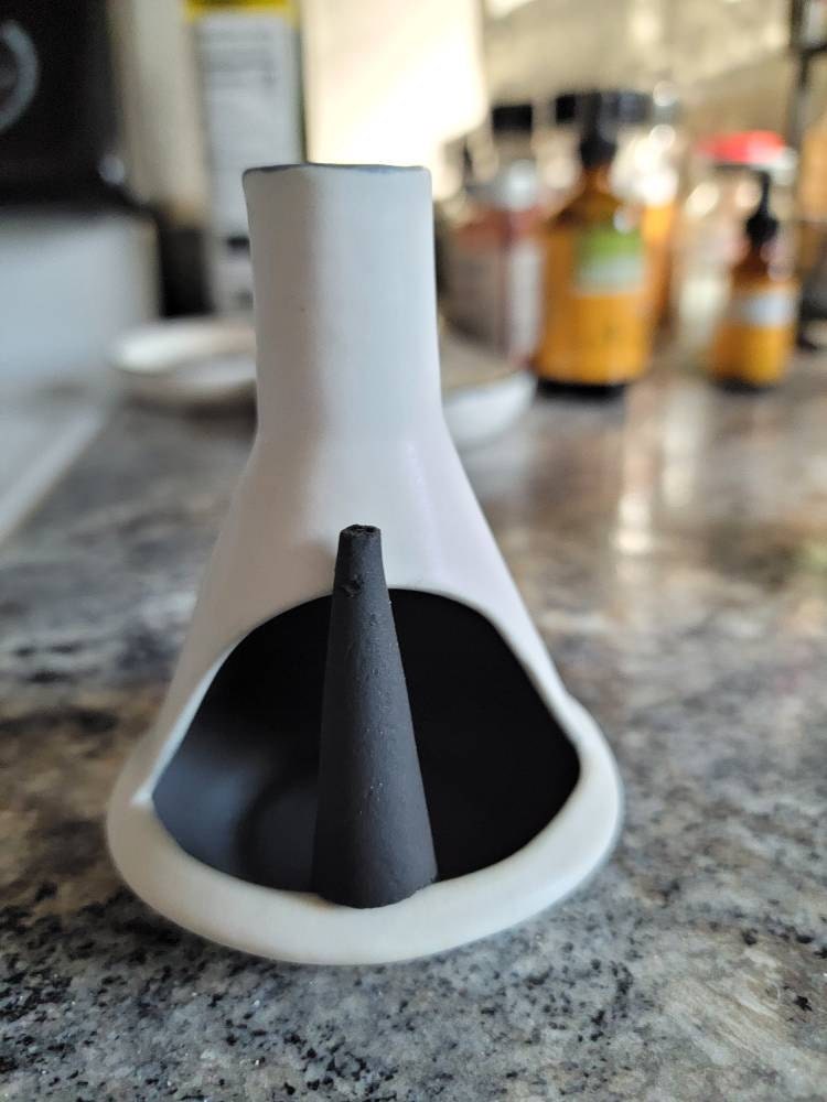 Mid-Century Modern Malm Ceramic Incense Burner Chiminea Palo Santo Candle Holder