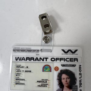Alien Ripley ID Badge Prop Cosplay, USCSS Nostromo Weyland Yutani
