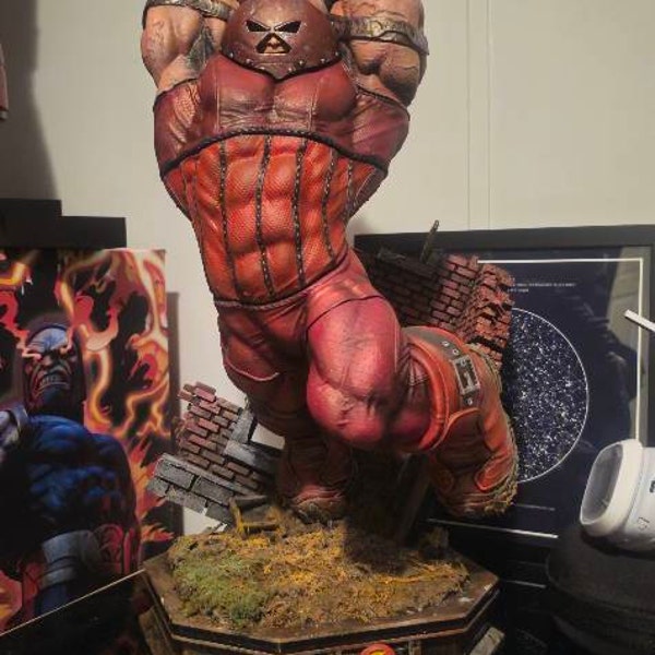 Hand-painted Juggernaut Resin Diorama: 1/6 Scale X-men Statue - Etsy
