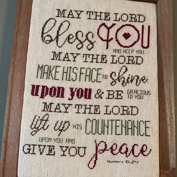 Christian Cross Stitch Pattern - May the Lord Bless You and Keep You ...