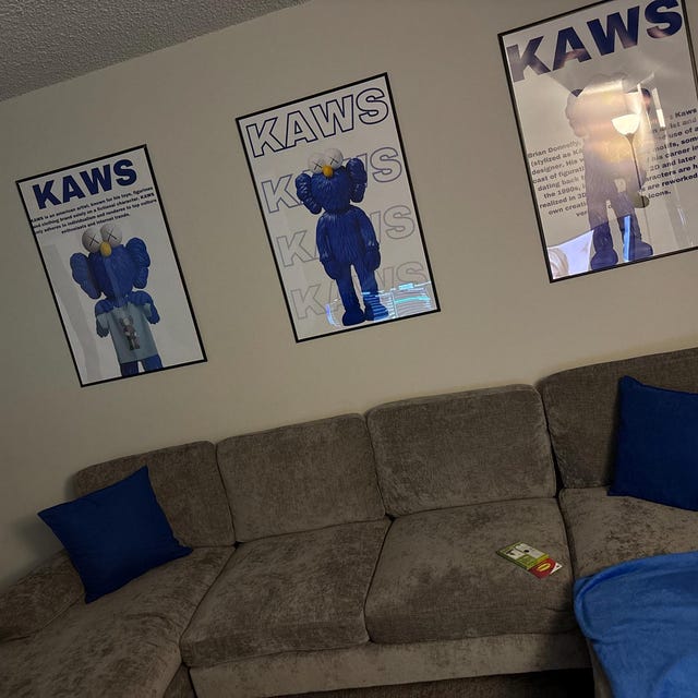 Blue Set of 3 Hypebeast Printable Poster,kaws Poster,kaws Toys