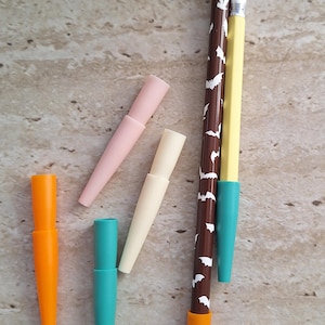 18 Piece Random Color Pencil Caps - 10mm Plastic Tip Protectors For Pencils & Pens