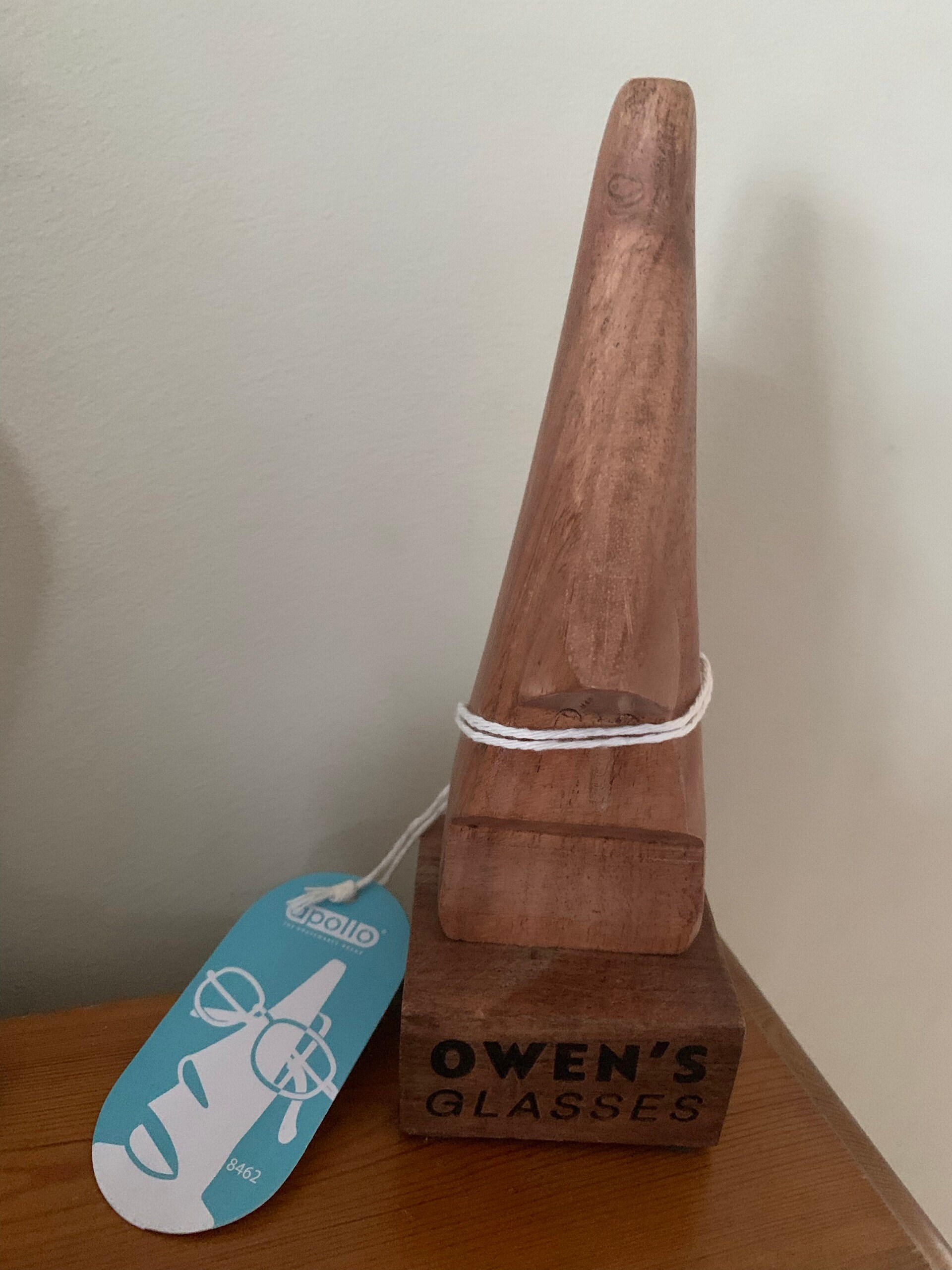 Personalised Wooden Glasses Stand Laser Engraved UK Fathers Day Birthday Christmas Valentines Gift