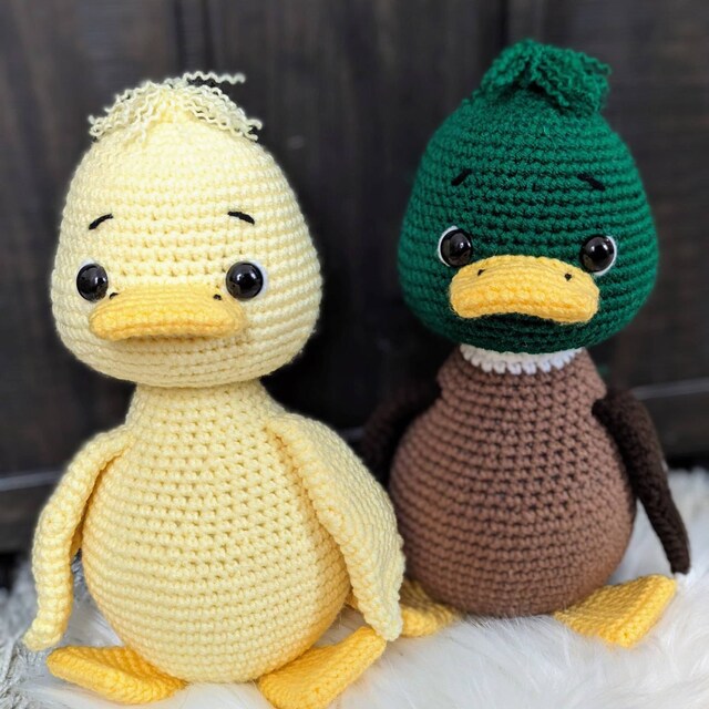 かぎ針編みのパターン - アヒルの子、あみぐるみ (ENG、FR、PT、RUS