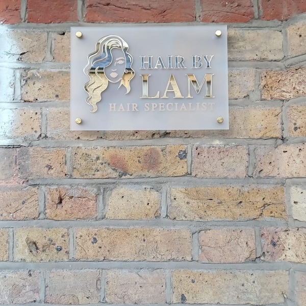 3D Acrylic Business Sign | Custom Text Wall Signage | Rectangle Logo ...