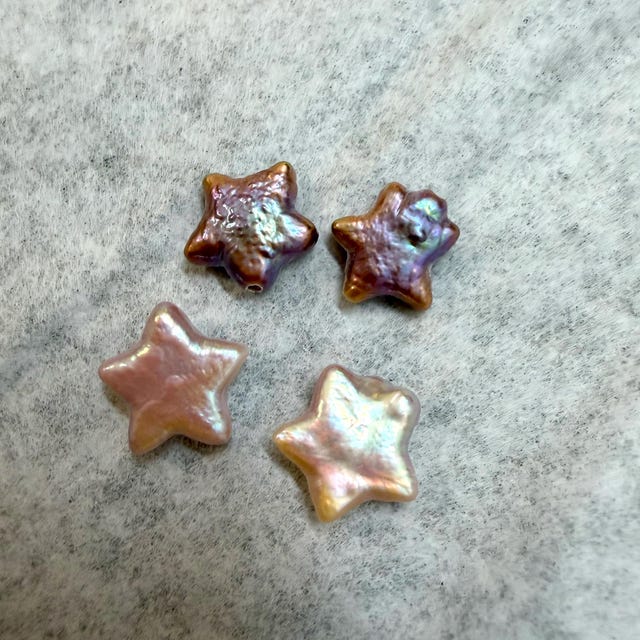 11-12mm Rare Natural Pink/mauve Pink Star Shape Pearl Beads