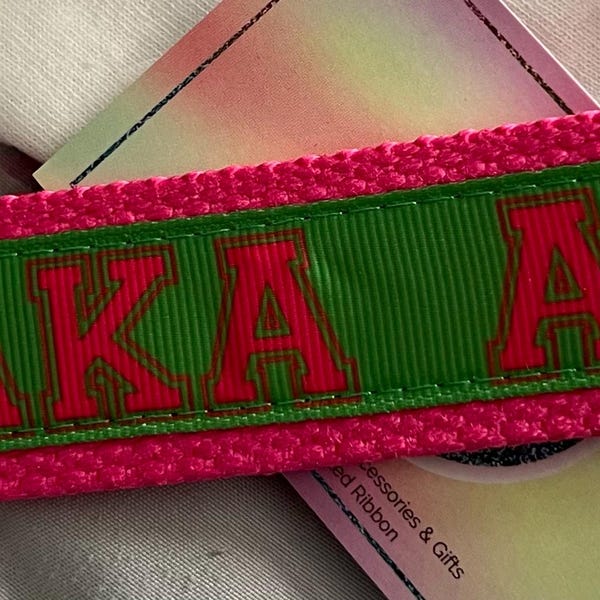 Handmade Alpha Kappa Alpha Sorority Inc Inspired AKA Key Fob Ribbon ...