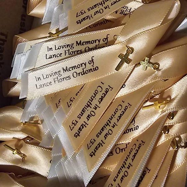 Custom Memorial Ribbons Pinned and Ready to Wear , Lapel Ribbons ...