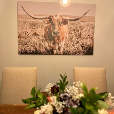 Upgrade Your 48x24 Inches 'Longhorn Rustic Cattle' (Style 1) Canvas To 60x30 Inches main image 1