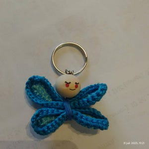Simpatico portachiavi a forma di farfalla con strass, ciondolo (G3l