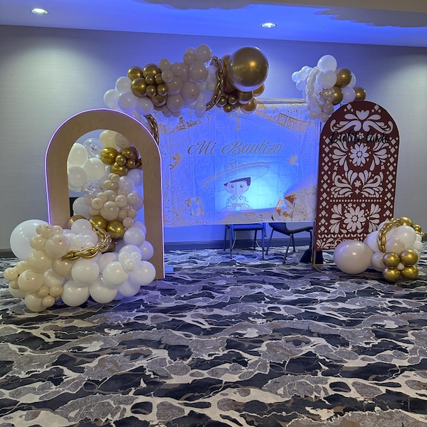 Aperturee Simple White Lace Qulito Lindo Birthday Arch Backdrop