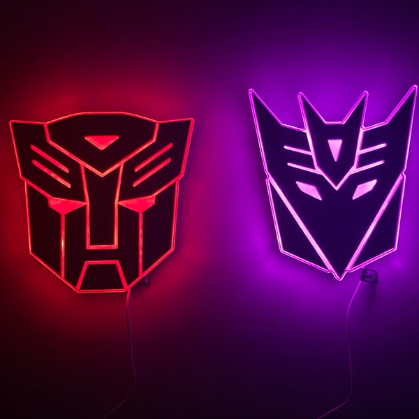 Autobot LED Sign: Transformers Fan Art, Edge Lit Decor - Etsy