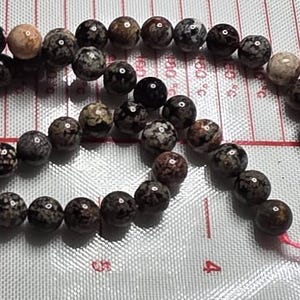Mexican Red Snowflake Obsidian Gemstone Grade AAA Round 4MM 6MM