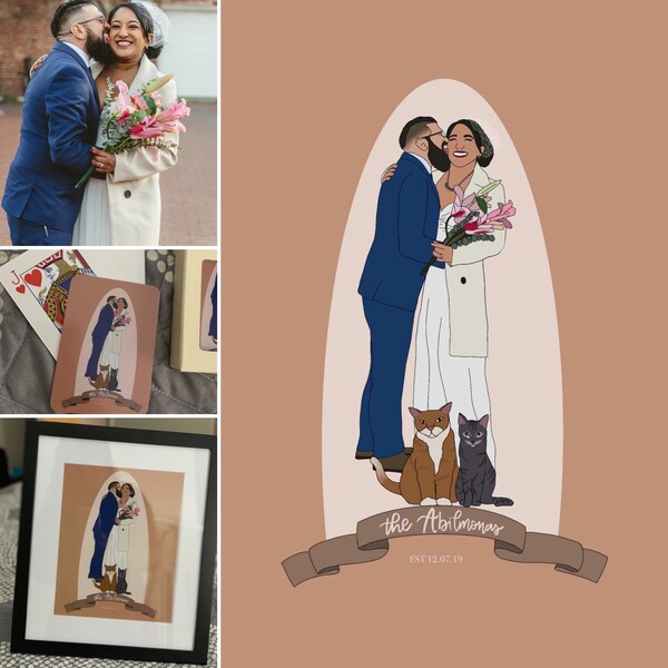 Custom Wedding Coloring Page: Personalized Kids Activity, Printable