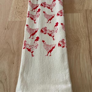 Set di 4 asciugamani da cucina a forma di pollo, rustici a forma di