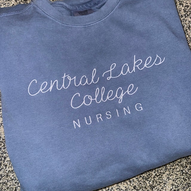 Cursive Custom Embroidered Comfort Colors Sweatshirt