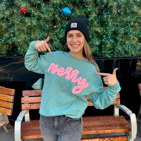 Girl with Geese Handmade Sweatshirt - Sage main image 1