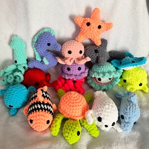 ハンドメイド　編みぐるみ　置物　インテリア　かぎ針編み　海の生き物 ハンドメイド 編みぐるみ 置物 インテリア かぎ針編み 海の生き物