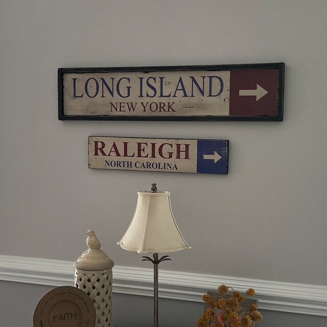 Panneau Bois Artisanal Long Island New York - Déco Rustique Vintage - Personnalisé