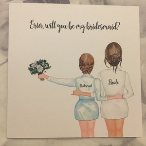 Will You Be My Bridesmaid, Personalised Card, Bridesmaid Proposal Card, Bridesmaid Card, Thank You Bridesmaid Gift, Maid of Honour Card #283 photo
