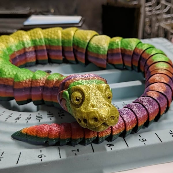 Ball Python Snake Digital .STL File for 3d Printing, Articulated Fidget ...