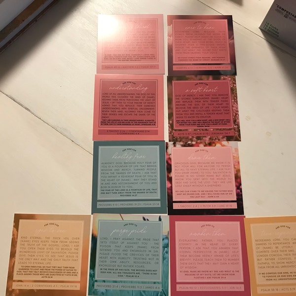 Prayers for the Lost Card Set | Bible Verse Cards to Pray Over the Lost ...