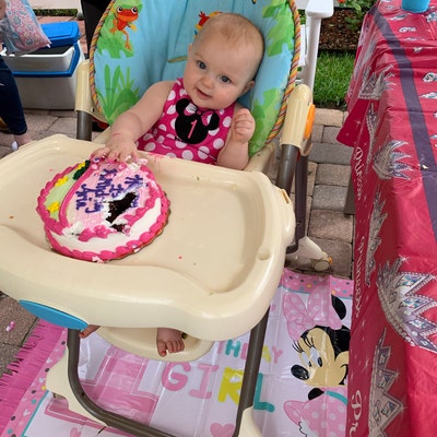 Baby Girl Romper, Minnie Smash Cake, Smash Cake Romper, 1st Birthday ...