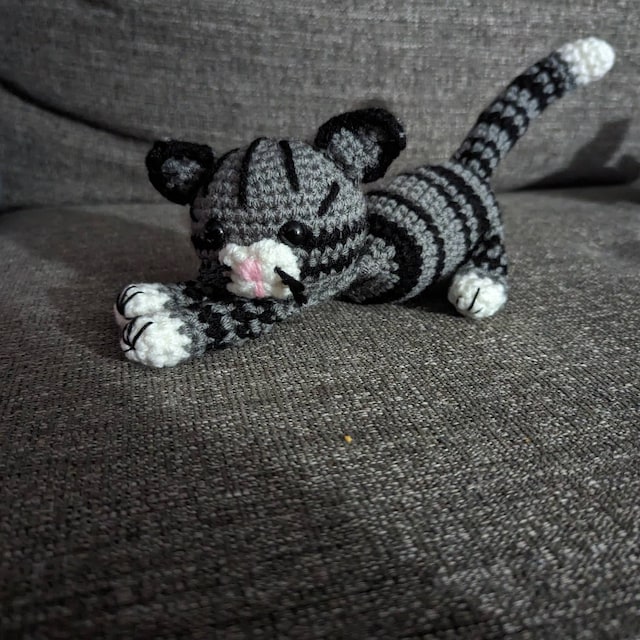 Crochet Tabby Cat Pattern PDF Brown Red Striped Kitty Crochet 