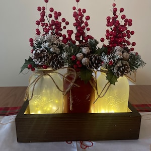 Christmas Decor, Christmas Dining Table Decor, Rustic Christmas ...