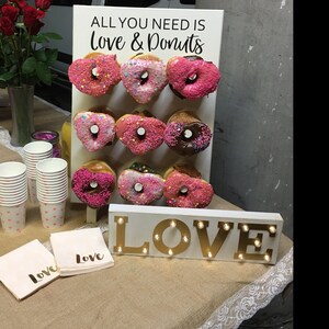 Small All You Need Is Love Donuts Donut Wall Donut Board Etsy