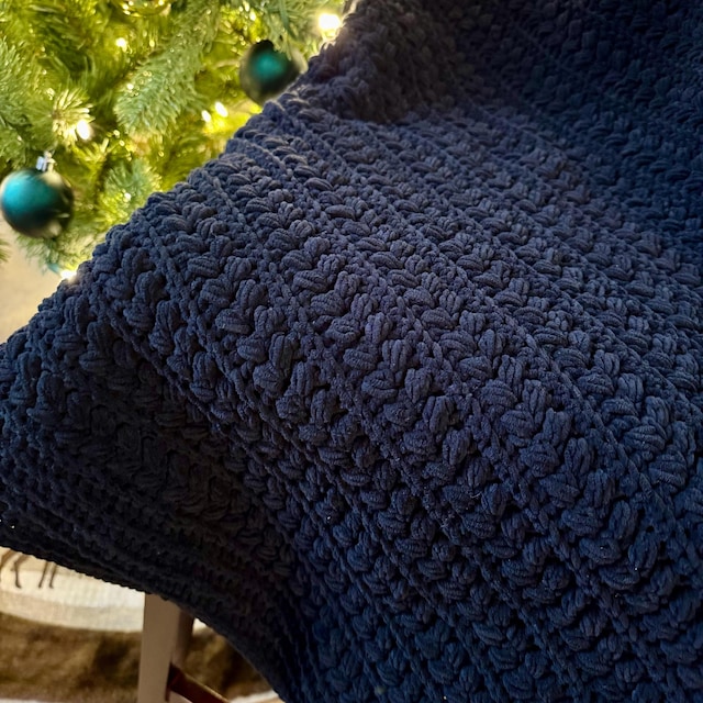 A customer's finished Braided Wheat Stitch Crochet Blanket PDF Pattern
