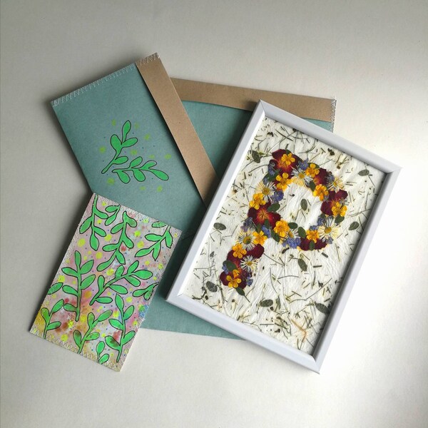 Flower Initial Letters for Wall Decor, Pressed Botanical Frame Art ...
