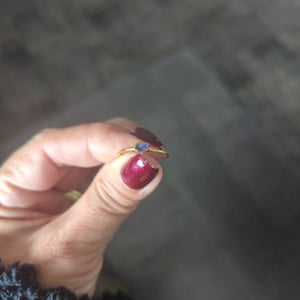 Customer photo from taya m., Dainty Raw Tanzanite Ring in Sterling Silver