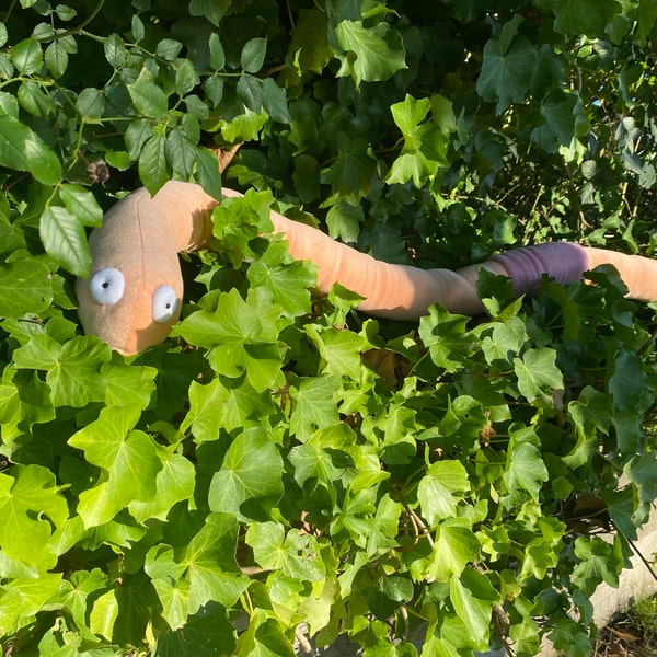 Earthworm 5 Feet Long Plush, Fisherman's Friend, Gift for Angler, Gone ...