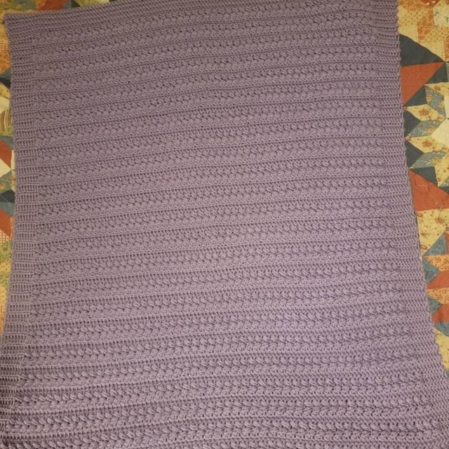 A customer's finished Braided Wheat Stitch Crochet Blanket PDF Pattern