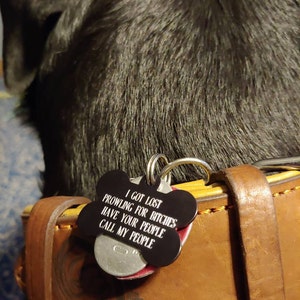 44 Hilarious Collar Tags For Pets Who Tend To Get Lost