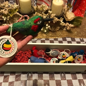 Zaer ZR503117 7.75 in. Five Tone Hanging Acrylic Chickadee Ornaments Multi Color - Set of 6