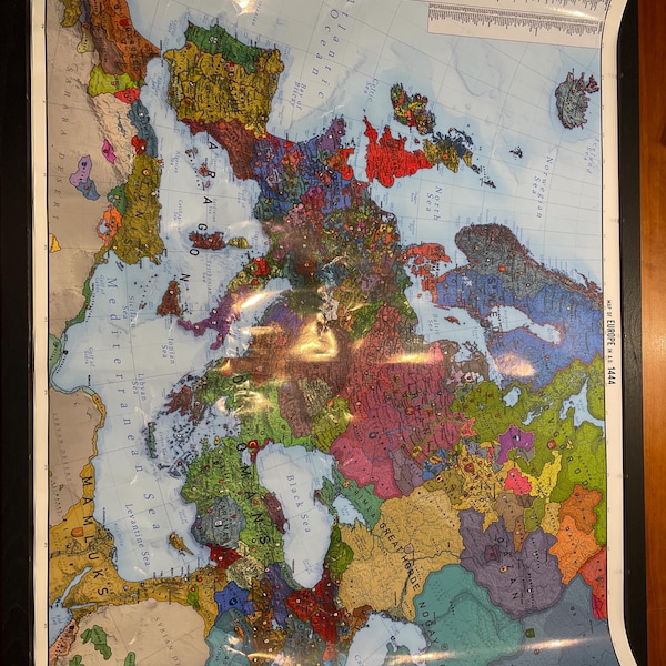 Europe 1444 Old Map - Etsy