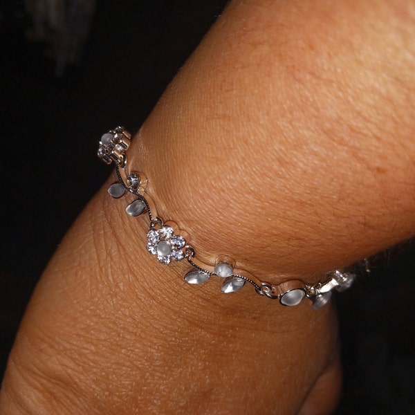 Black Swirl and Silver Gemstone Embellished Set main image 0