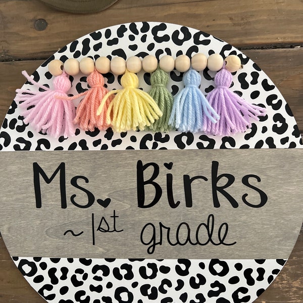 Teacher Door Hanger. Teacher Sign. Pastel Classroom Decor. Rainbow ...