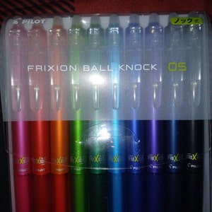 Pilot Frixion Ball Knock  Erasable Gel Ink Pens 10 Colors - Etsy
