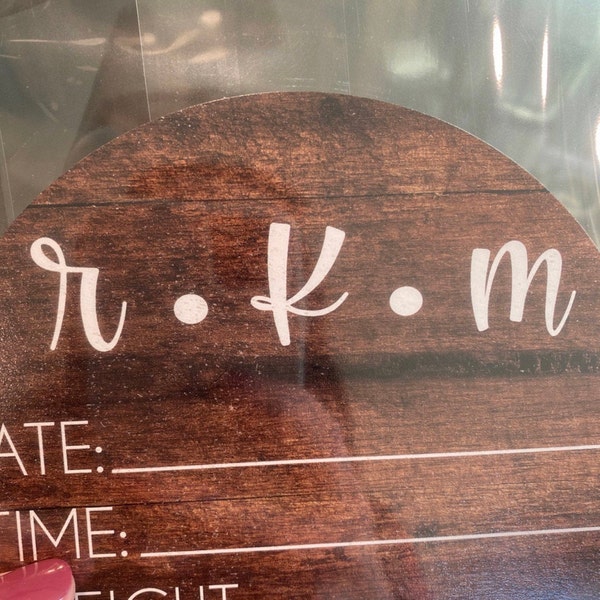 Birth Stats Round Wood Baby Name Sign Wooden Personalized Baby Name ...