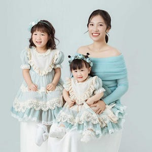 Little Girl Handmade Pearl Beige Baby Dress with Long Sleeves