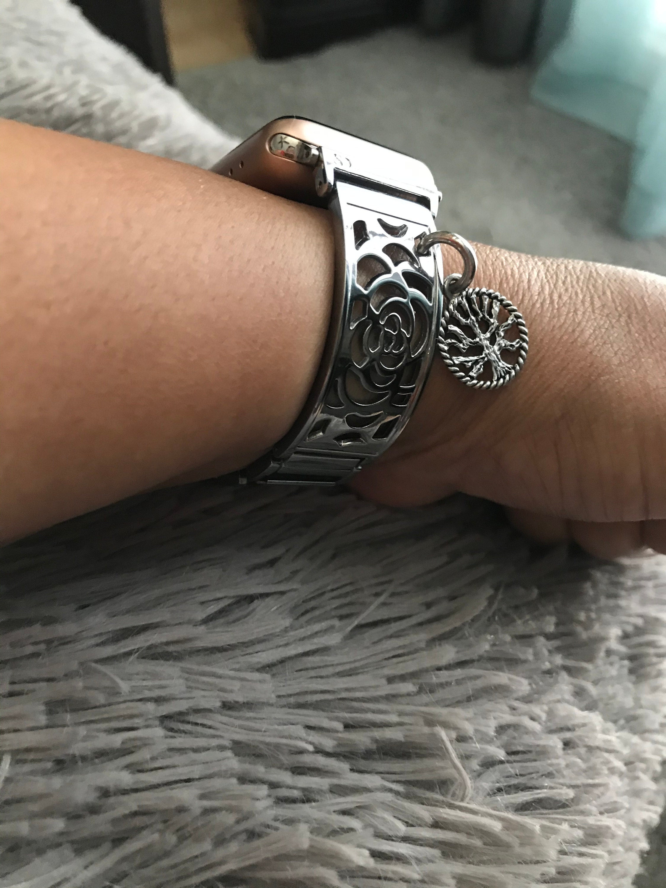 Apple Watch Band 38mm 40mm Women Shiny Silver Apple Watch 42mm 44mm iWatch Bangle iWatch Jewelry