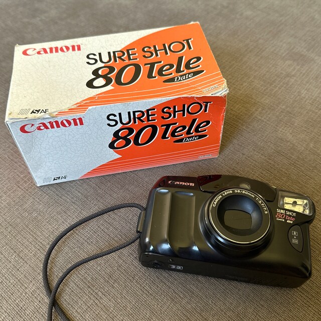 Vintage Canon Sure Shot Tele 80 35mm Point and Shoot Film Camera
