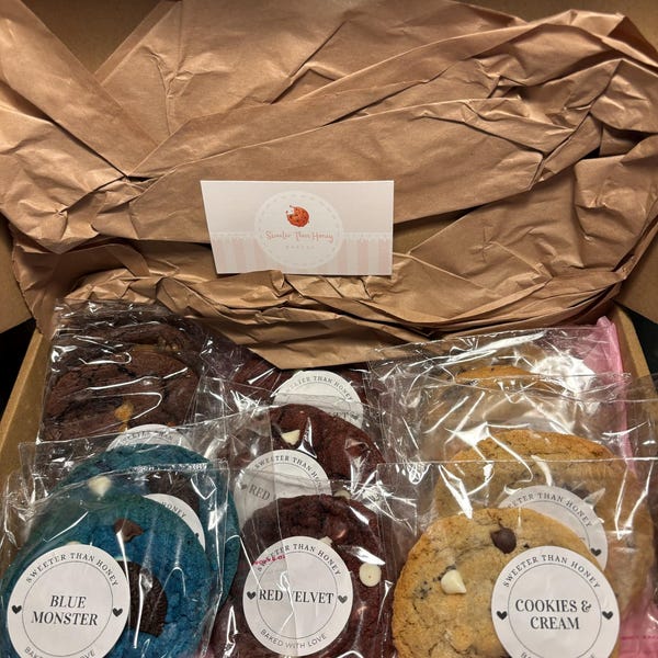 Gourmet Cookies Gift Box: Artisanal Baked Assortment. Half Dozen or ...