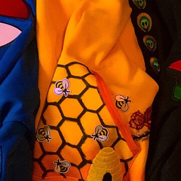 Bumble Bee Patch Ron On Patch Set Of 5 Bee Applqué Bee Embellshment - Foto 5