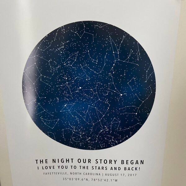 DIGITAL DOWNLOAD - Custom Star Map, Constellation Chart, Map of the ...