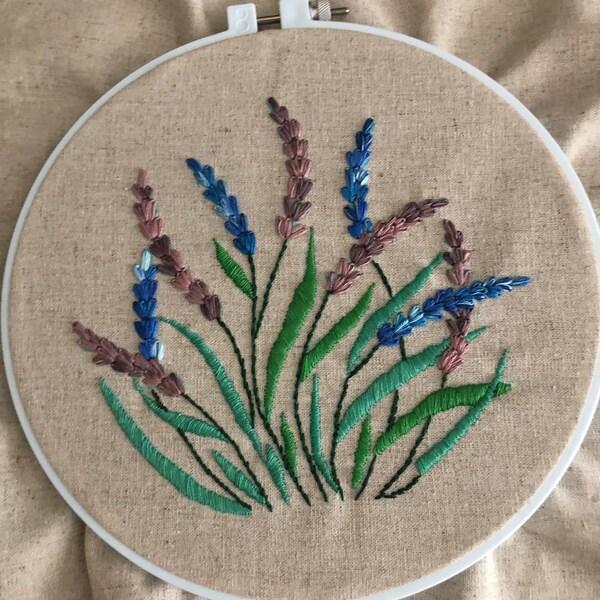 Hand Embroidery Pattern | Lavender | Digital Download PDF + Detailed ...